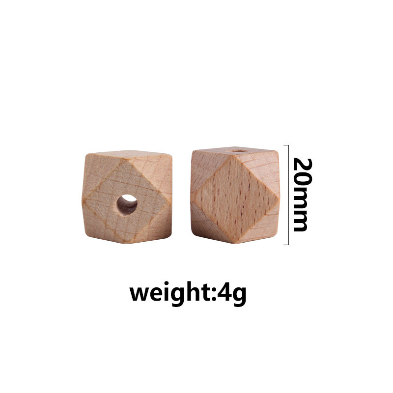 10 ~ 20mm madera cruda haya octogonal molar juguete accesorios DIY teether pulsera pezón cadena collar materias primas