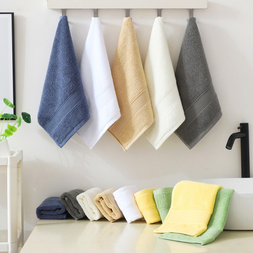 Thick Pure Cotton Square Scarf 35*35cm Fringe Square Towel Water-absorbent Home Daily Use Handkerchief Logo Embroidered Pure Cotton Square Scarf