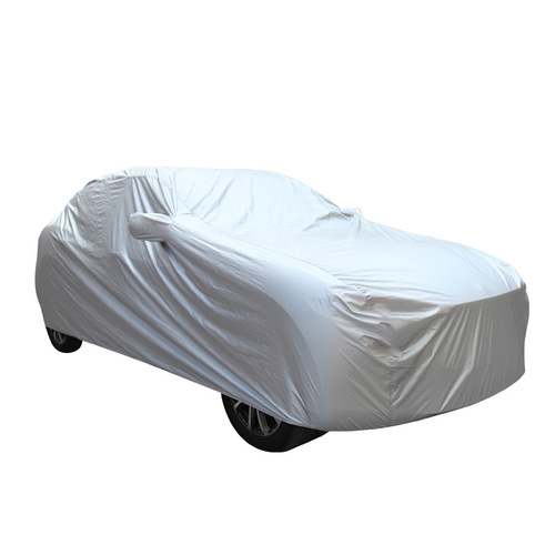 170T silver-coated cloth car cover for cars, sun visor with built-in ears, sun protection and rain-proof car cover, silver-coated cloth car cover