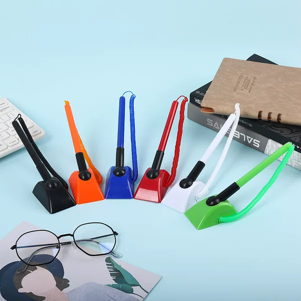 Hot sale desk pen printing logo fixed bank counter signature pen neutral Office conference pen sticky table desktop