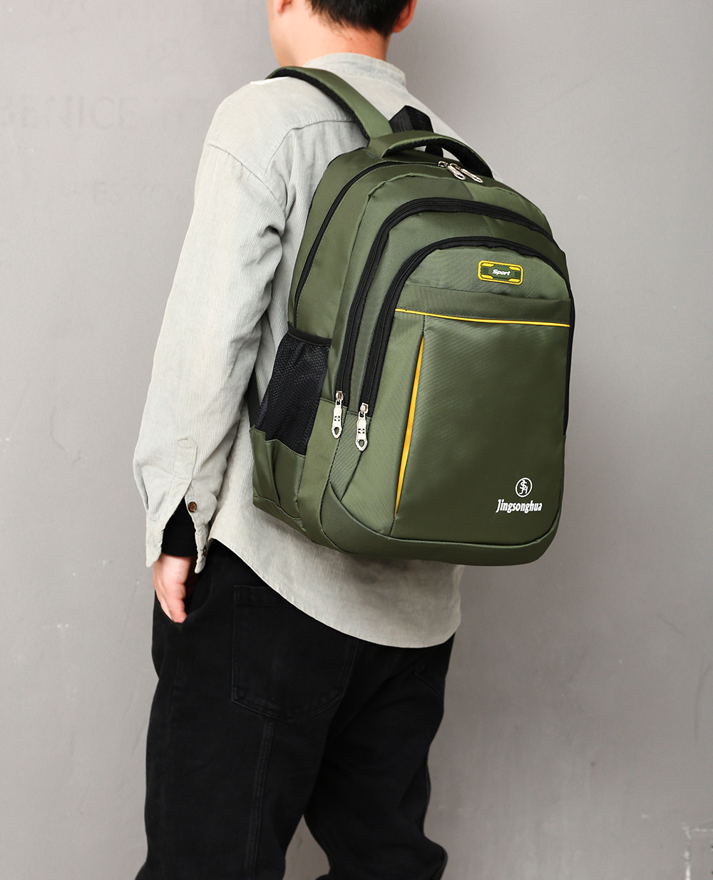 Casual estilo coreano negocio mochila de gran capacidad estudiante mochila nueva nylon aire cojín Correa mochila