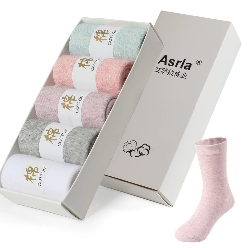 Colored autumn white antibacterial knee socks, mid-length, absorbs sweat and smell