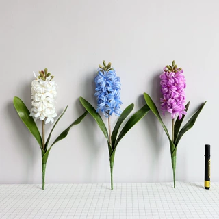 高仿真花批发3D手感风信子家居装饰洋水仙假花盆栽摆件家居装扮