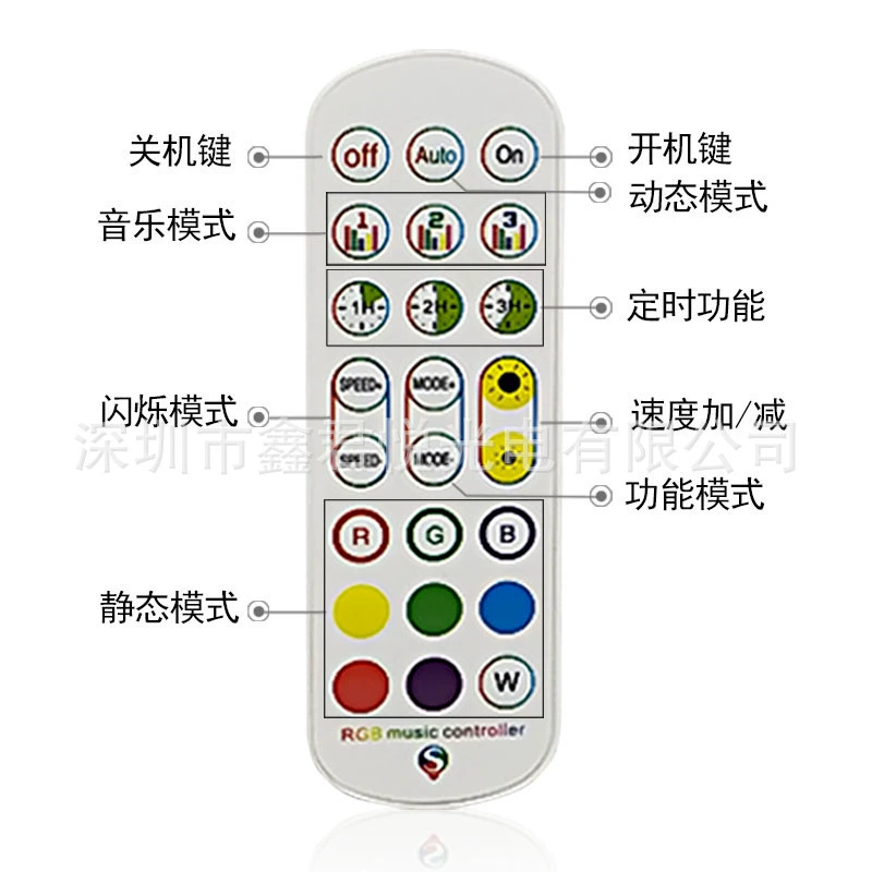Контроллер музыки, мобильный телефон, яркая смарт-LED-лента, 24 клавиши, Bluetooth