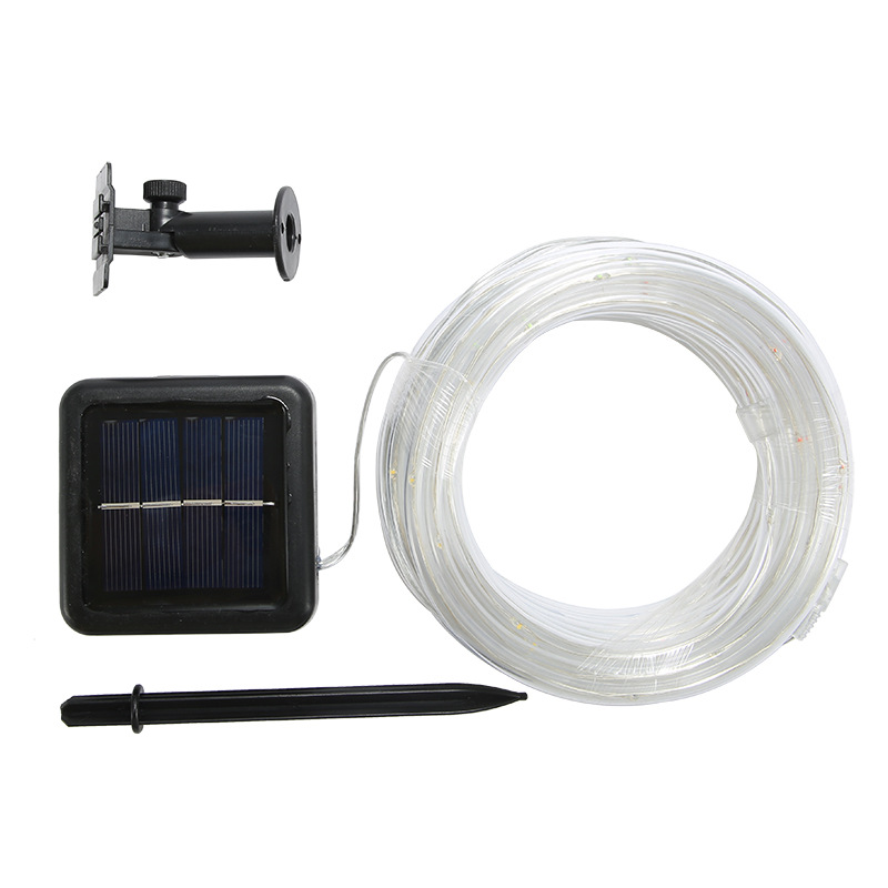 Lámpara de tubo arcoíris LED Lámpara de tubo solar Lámpara de alambre de cobre de bajo voltaje Lámpara de color de decoración de patio impermeable al aire libre