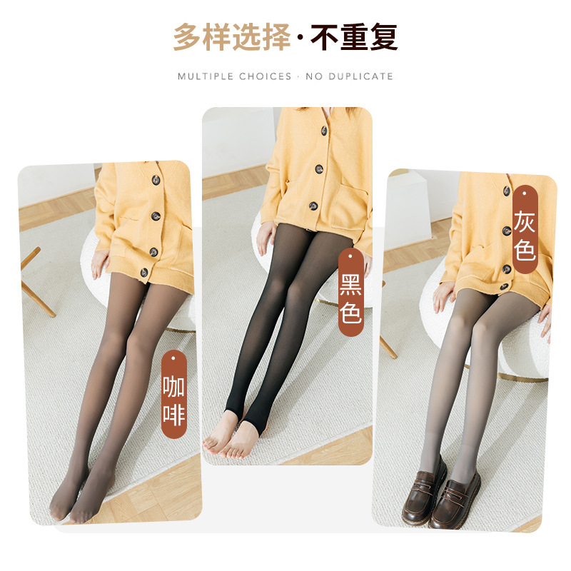 Calcetines de piel desnudos de piernas falsas de piel y leggings de terciopelo gruesas de mujeres calcetines de invierno calientes de caída transfronterizas