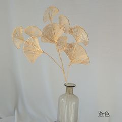 定製小扇葉仿真花婚慶路引插花銀杏葉塑料假花居家櫥窗裝飾花藝品