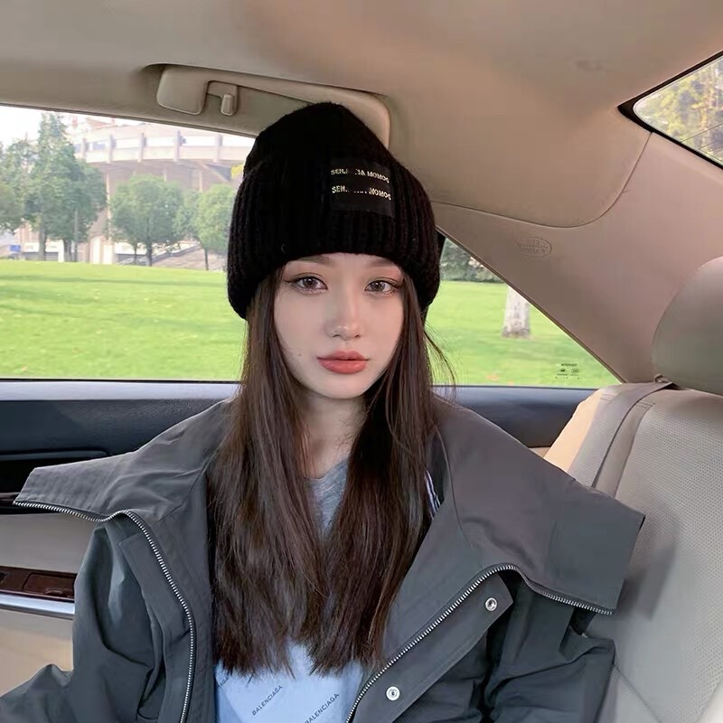 秋冬保温メリヤス巻きかつら帽子男女百合毛糸帽子韓国版ステルス取り外し可能かつら冷帽子|undefined