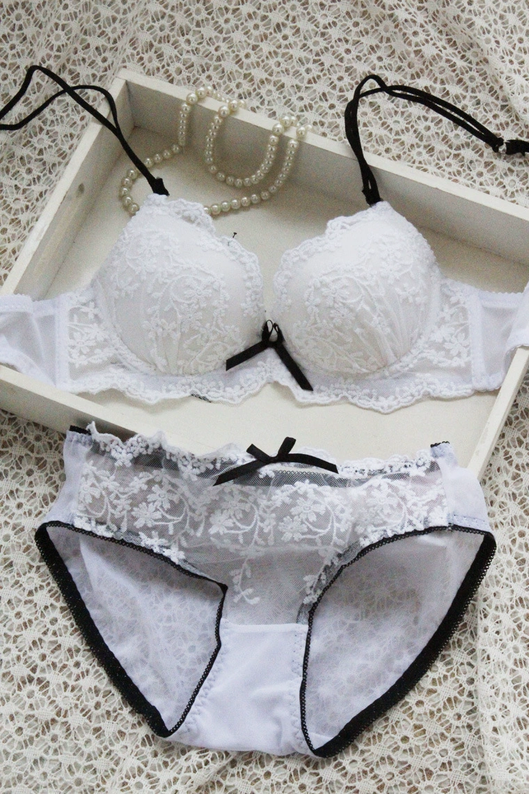 Underwear, set, sexy push up bra, European style, with embroidery
