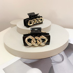 韩国东大门头饰发夹高品质复古优雅时髦气质个性粗链条抓夹发饰潮