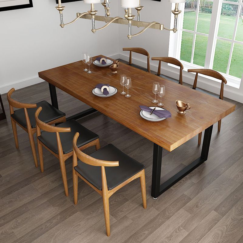 Solid Wood Rectangular Dining Table for Home Use in Small Apartments, Restaurants, and Dining Rooms, Nordic Modern Office Desk and Chair Set