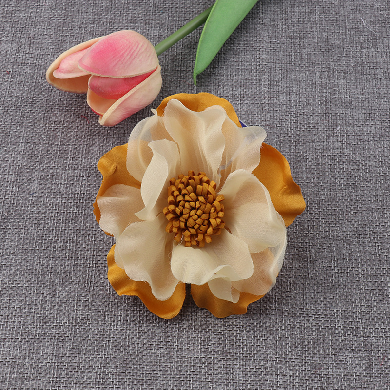 Manufacturer's Spot Direct Sales 10cm Chiffon Fabric Flower Artificial Clothing Shoe Flower Hair Accessories Flower Head Accessories Hat Accessories