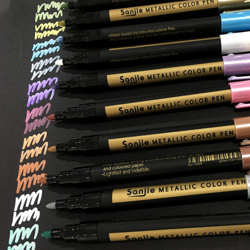 Tri-Jet Colored Metal Color Markers, Paint Notes No. Pen, Large Metal Markers, Water-Based Color Markers