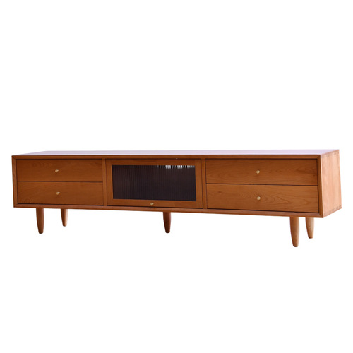 Cloudy Cherry Wood TV Cabinet Nordic Solid Wood TV Cabinet Coffee Table Combination Simple Modern Japanese Oak Living Room