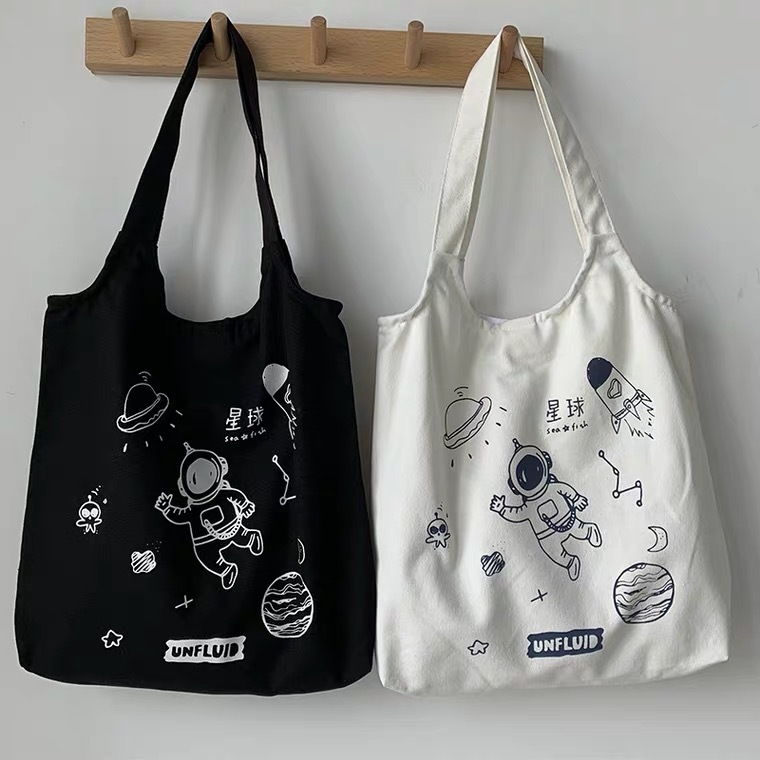 新款2025时尚小众设计学生上课帆布单肩大容量休闲大气女士包定制