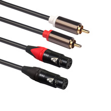 新品跨境双RCA公转双卡农XLR1.5米功放调音台音频连接转接线