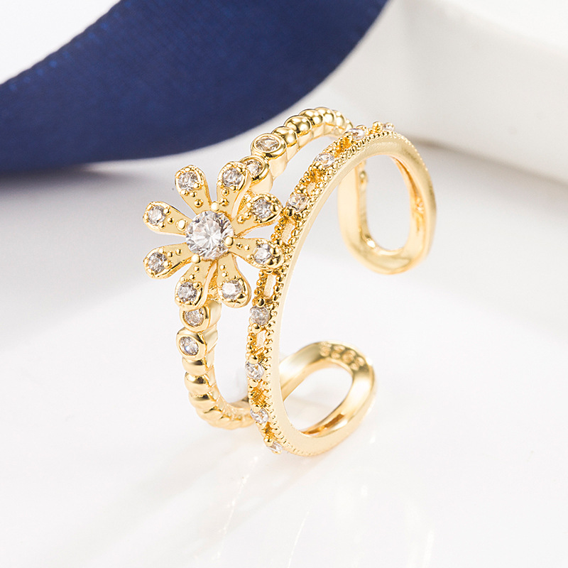 Cute ring with stone with zircon solar-powered