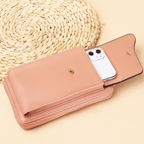  Creative New Fashion Korean Style Shoulder Crossbody Bag Large Capacity Women's Long Wallet Solid Color Mobile Phone Bag