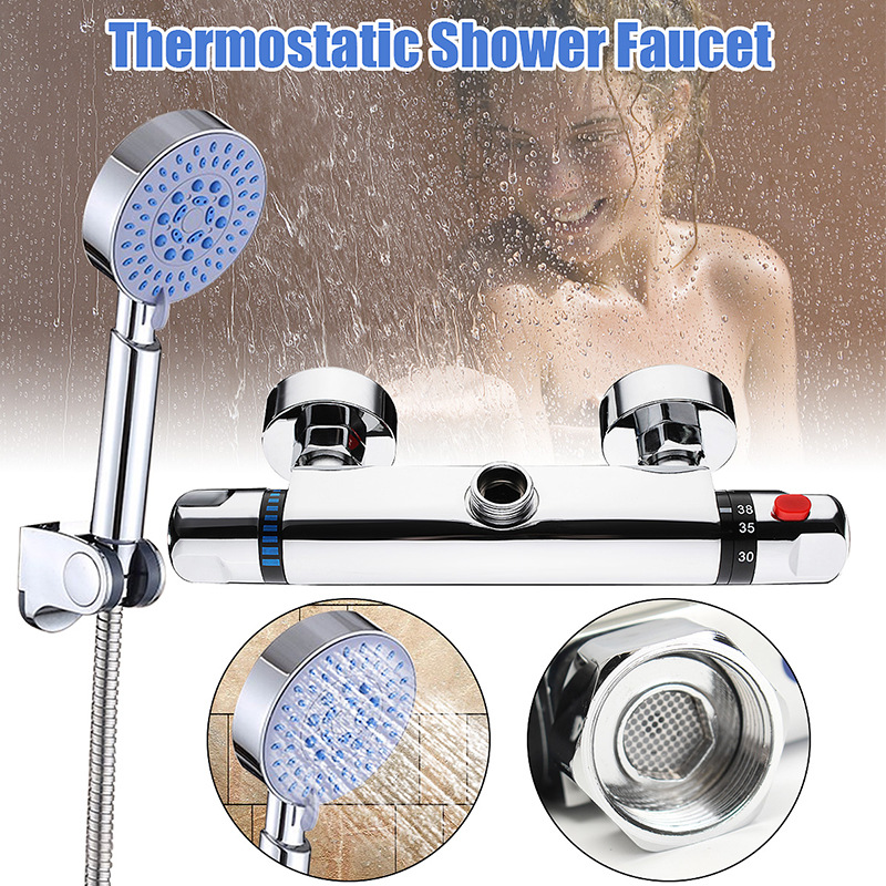 All-copper Intelligent Temperature Control Thermostatic Valve Exposed And Concealed Solar Water Mixing Valve Hot And Cold Faucet Shower Shower Set Booster