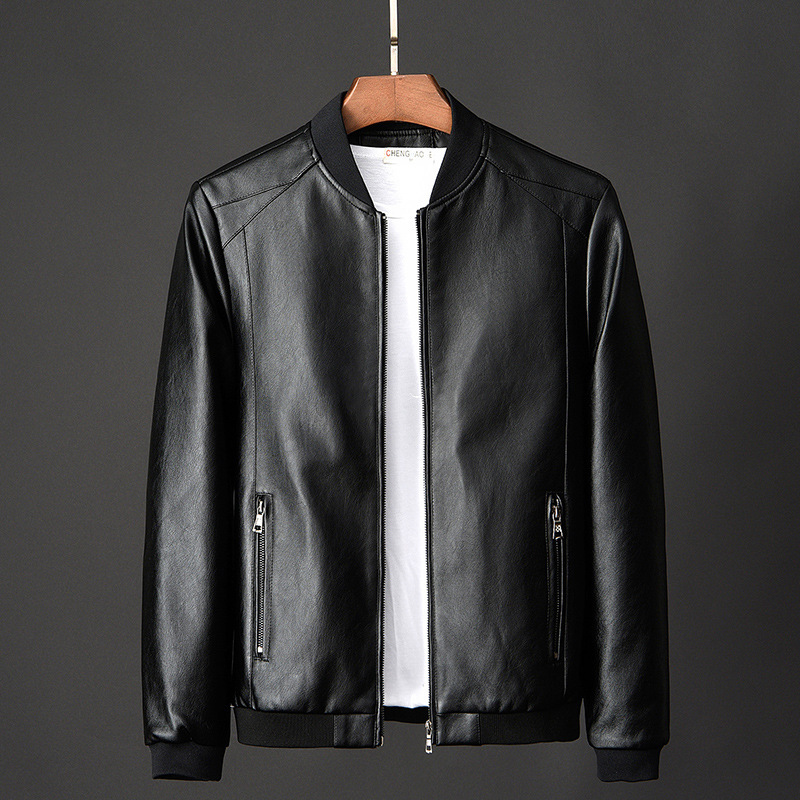 2023 new leather coat men's casual jacket Korean fashion slim handsome youth spring and autumn motorcycle jacket