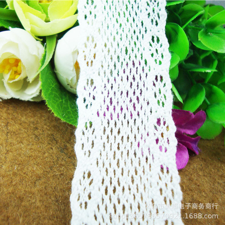 厂家直销双边车轮机织棉花边3.7厘米 手工裙摆辅料袖口发饰蕾丝边