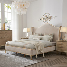 美式實木床1.8米主卧雙人床1.5m輕奢歐式公主床現代簡約元寶床
