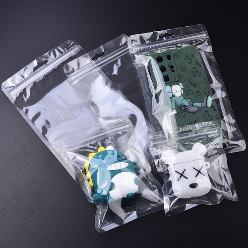 Plastic seal bag food packaging bag zipper seal bag jewelry bag pet transparent earphone cover ziplock bag
