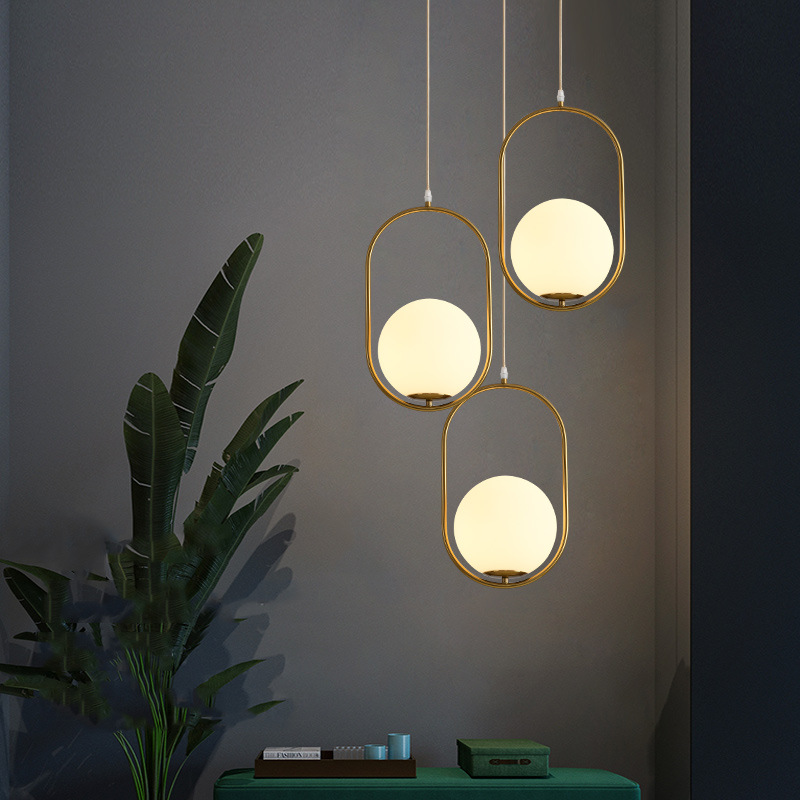 Nordic lámpara de noche simple moderno restaurante bar personalidad creativa luz oro lujo pasillo lámparas