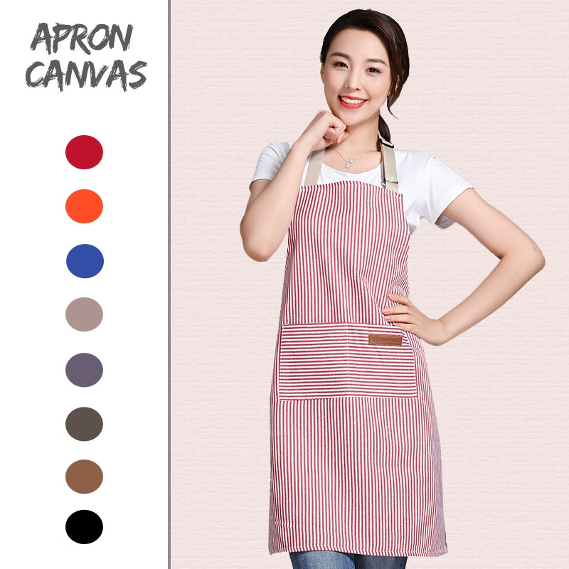 Бытовая кухня Корейская версия хлопкового фартука оптом фартук на талию водонепроницаемый маслостойкий без рукавов в полоску для печати рекламный логотип