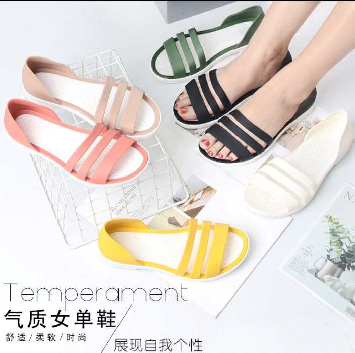 Summer Cross-Border New Flat Sandals Slippers Seaside Beach Shoes Korean Style Flat Casual Women's Slippers
