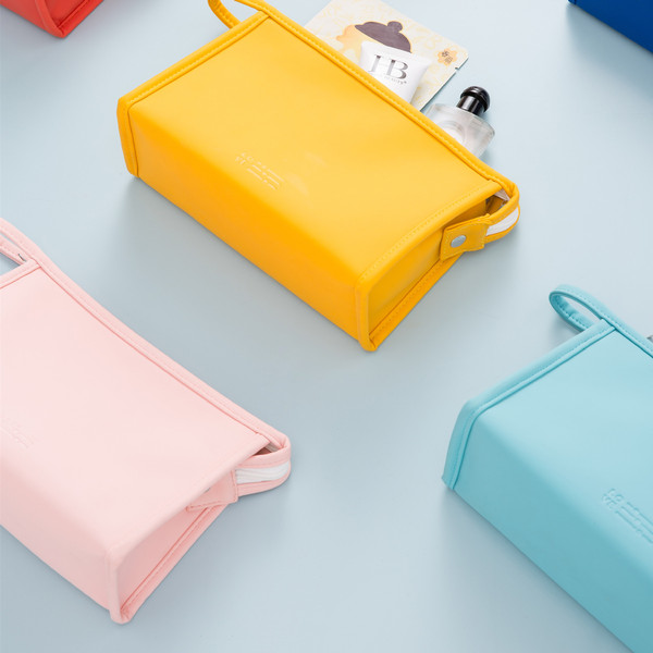 Solid color cosmetic bag