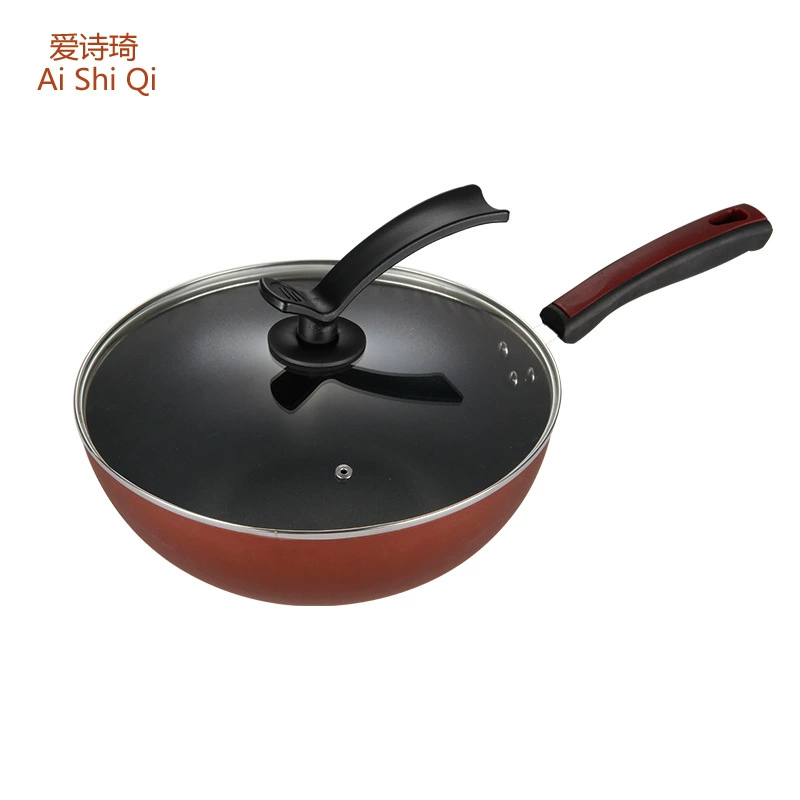 Oil -free smoke, non -stick pot set, non -stick flat bottom fried pot three -piece fine iron non -stick pot gift cooker
