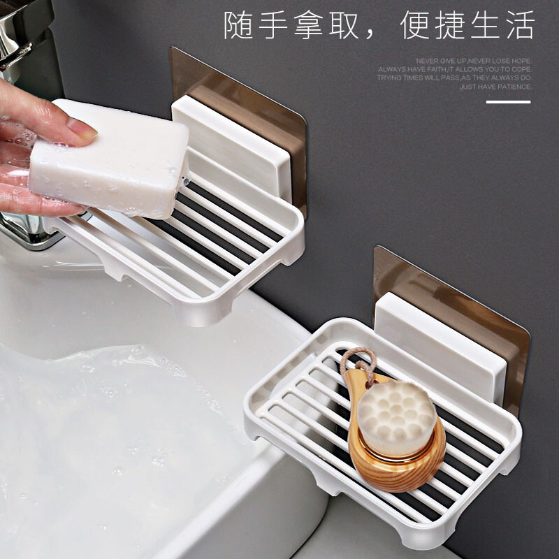 Jabonera de Baño con Ventosa, Soporte para Jabón de Baño con Drenaje, Estante para Jabón de Pared con Diseño de Drenaje