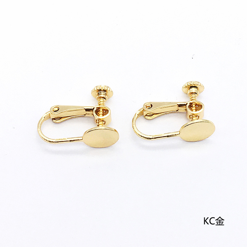 Diyアクセサリー部品8mm丸ネジ耳クリップ純銅耳穴なし痛み防止耳クリップ耳飾りアクセサリー部品