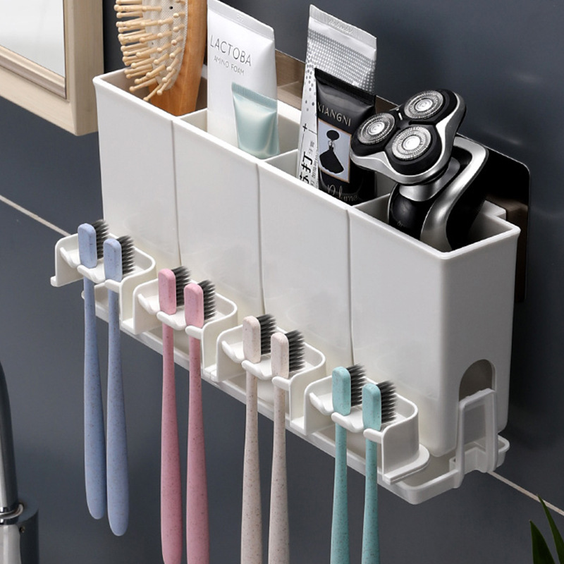 Baño montado en la pared cepillo de dientes titular traje cepillo de dientes titular montado en la pared taza cepillo de dientes taza Baño de almacenamiento