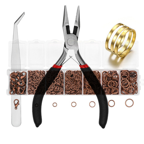 Amazon DIY jewelry tools flat-nose pliers and tweezers combination single-turn opening and closing ring set jewelry material package