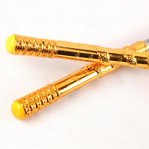 Wholesale telescopic golden hoop stick children's luminous toy stainless steel Sun Wukong soft stick automatic golden hoop stick stall scenic spot