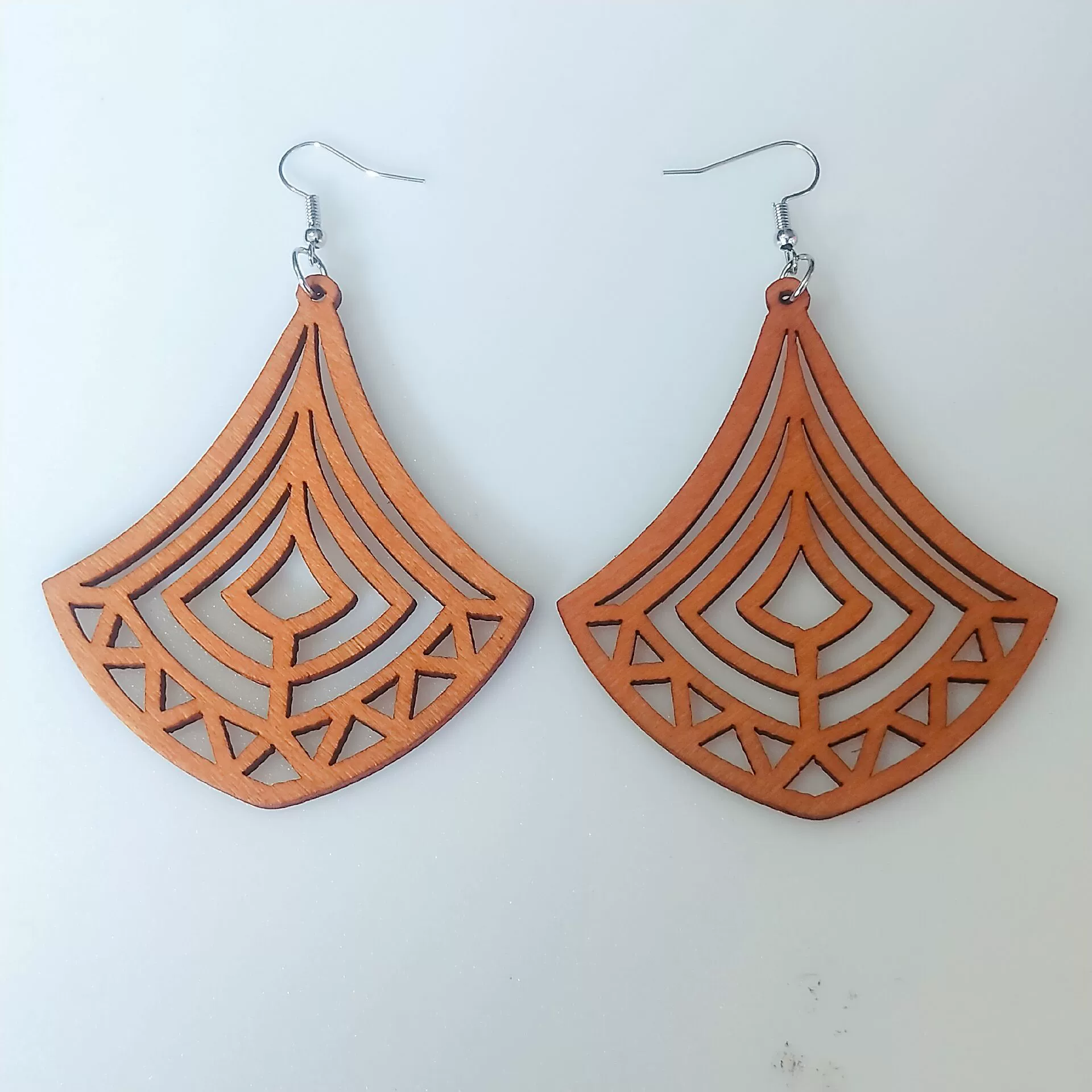 Деревянные кофейные серьги, бохо стиль