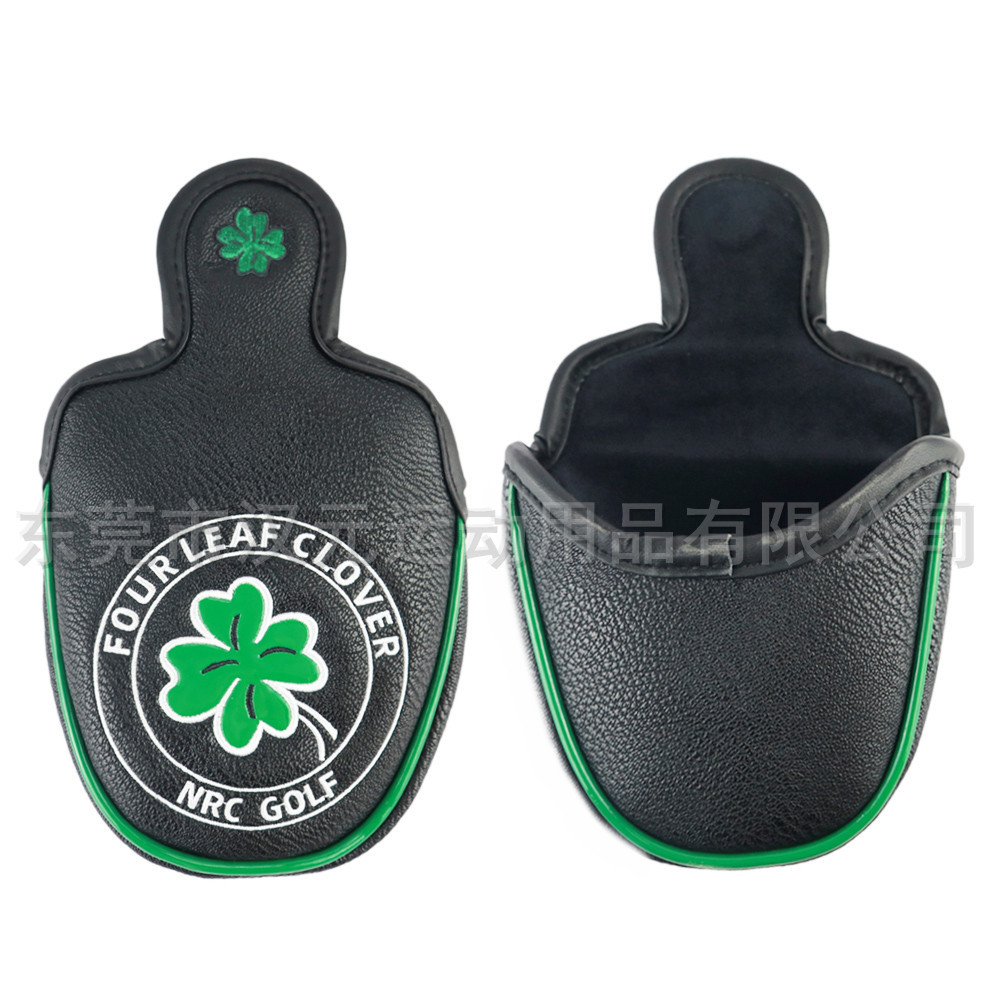 Empujador semicircular negro trébol de cuatro hojas