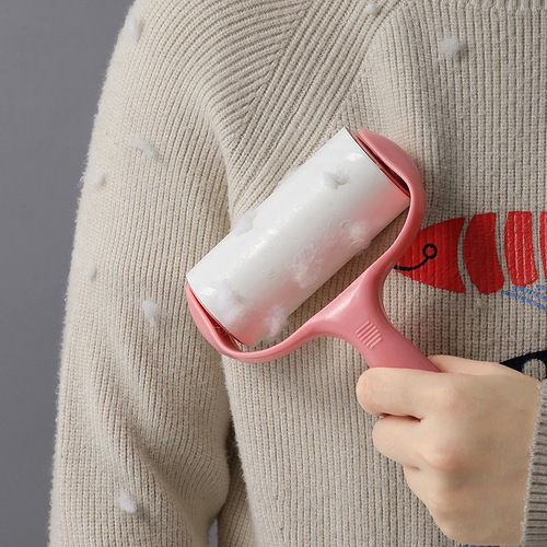 T tear-off lint remover, clothing lint remover, pet hair manual hair removal brush, roller type with replacement paper lint roller