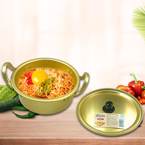 Korean induction cooker alumina ramen instant noodle pot Korean yellow aluminum pot instant noodle pot soup pot commercial manufacturer wholesale