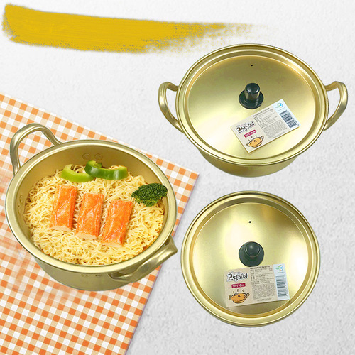 Korean induction cooker alumina ramen instant noodle pot Korean yellow aluminum pot instant noodle pot soup pot commercial manufacturer wholesale