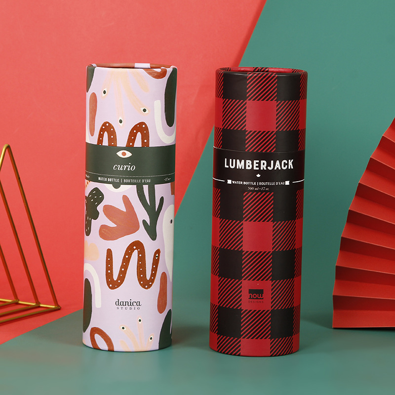 彩色铅笔文具圆形纸罐食品圆筒盒茶叶包装纸筒化妆品通用密封