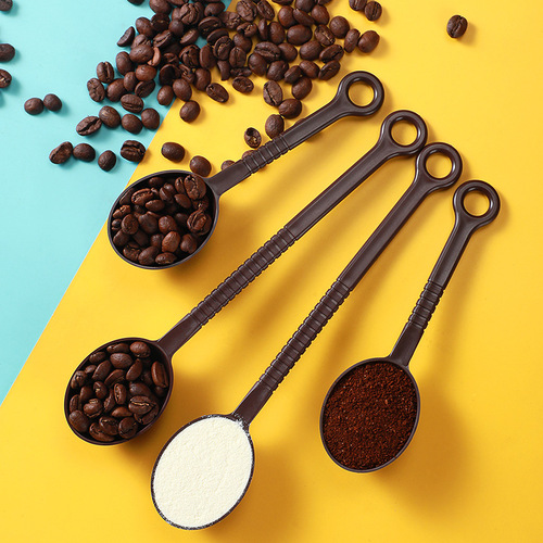 Wholesale measuring spoon plastic coffee bean spoon milk tea shop measuring jam fructose long handle stirring spoon special fruit powder spoon