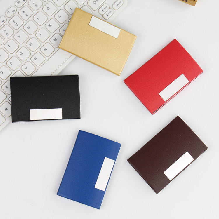 High-grade PU leather flip curved metal business card holder Exhibition commemorative gift printable logo business card case customization High-grade PU leather flip curved metal business card holder Exhibition commemorative gift printable logo business card case customization