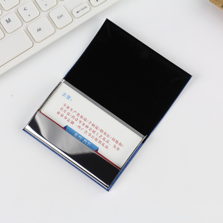 高級pu皮質カバーアーチ型金属名刺入れ展示会記念プレゼントロゴ名刺入れカスタマイズ可能