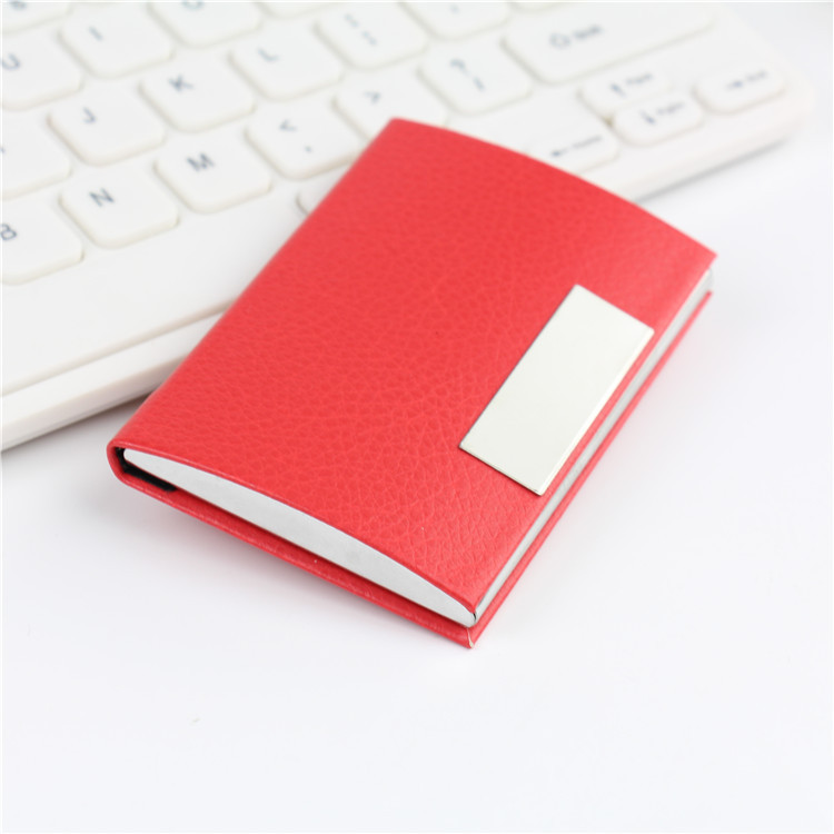 高級pu皮質カバーアーチ型金属名刺入れ展示会記念プレゼントロゴ名刺入れカスタマイズ可能