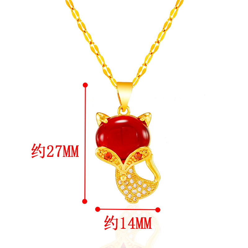 Nueva arena de oro zorro de hadas colgante de cristal de circón en línea popular imitación de oro suministro de moda todo a juego fábrica al por mayor