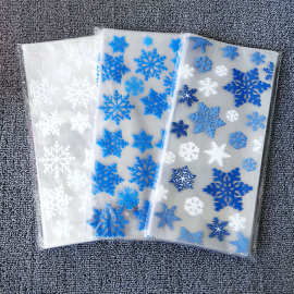 现货批发OPP平口袋透明通用烘焙饼干包装袋 圣诞糖果雪花袋