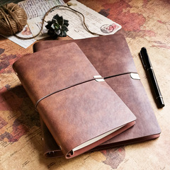 Retro Strap Notebook A6 Journal Notebook Soft Cover Spiral Bound Diary Notebook Fake Leather Journal Blank Kraft Paper Planner